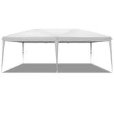 HAOYYE 20*10*8.5ft Waterproof Folding Tent with Carry Bag, White Outdoor Pop Up Canopy with Steel Frame, Adjustable Height, Easy Setup for Camping, Backyard, Patio, Party, Market, Portable Event Shelter
